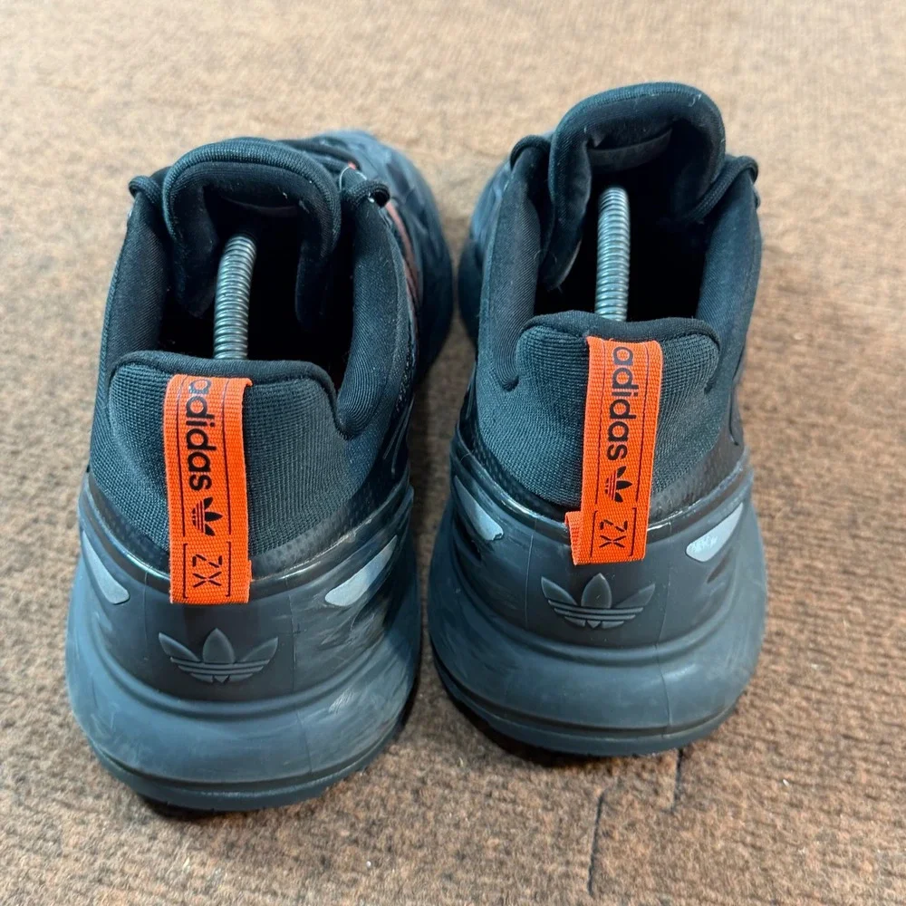 B+ Adidas ZX 2K Boost 2.0 Mens Sneakers Black Solar Orange GZ9087 Size 11.5 gym